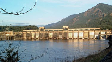 Bonneville Dam on the Columbia River near Portland Oregon provides substantial amounts of hydroelectricity to citizens of the Pacific Northwest.