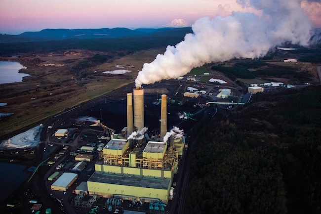 TransAlta's Centralia plant as seen from the air in October 2019.