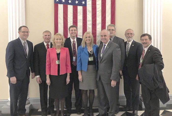 Meeting with President Donald Trump's special assistant on agriculture and agricultural trade were farmers Randy and Michele Kiesz of Ritzville and Clark Kagele of Odessa, state Department of Agriculture director Derek Sandison, state Rep. Mary Dye, state Sen. Mark Schoesler and U.S. Rep. Dan Newhouse.