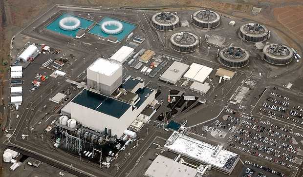 The Energy Northwest Campus including the Columbia Generating Station seen from above.