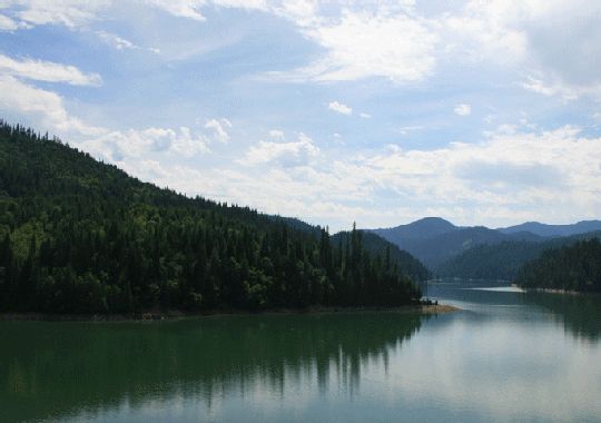 Dworshak Reservoir formed when Dworshak Dam inundated the world's largest steelhead habitat and now, just downstream, sits the world's largest hatchery production of steelhead.