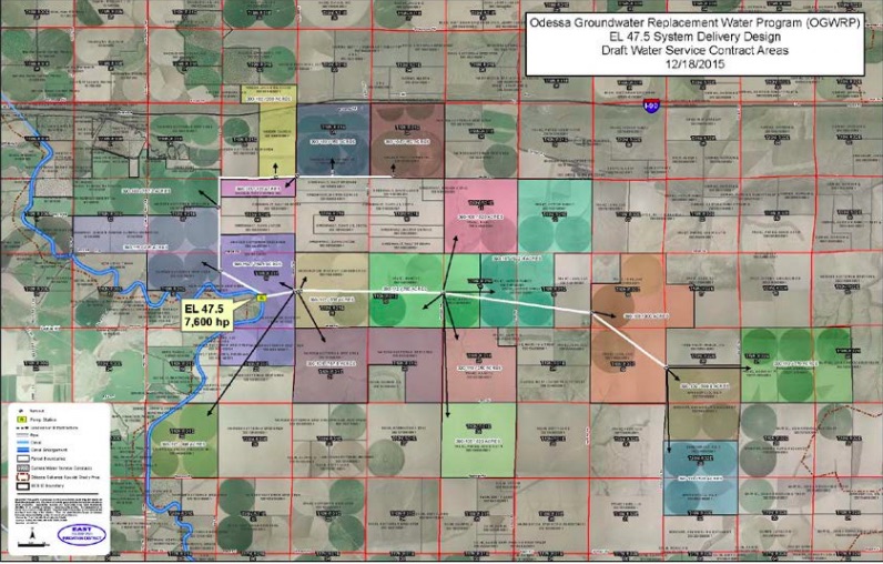 East Low Canal 47.5 Delivery System Project (arrows indicate location of water deliveries).