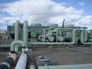 A geothermal power plant.