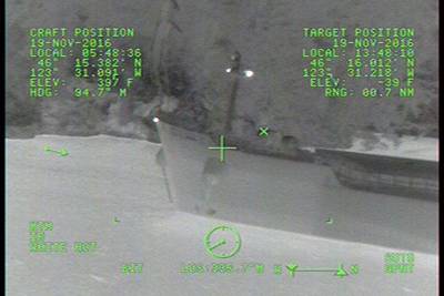 The bulk carrier Nenita ran aground in lower Columbia river near Skamokawa in Washington, USA.  (U.S. Coast Guard photo courtesy of Sector Columbia River)