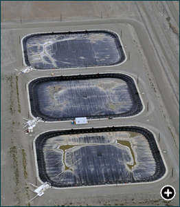 The Liquid Effluent Retention Facility in central Hanford has three basins that can hold 23 million gallons of waste water.
