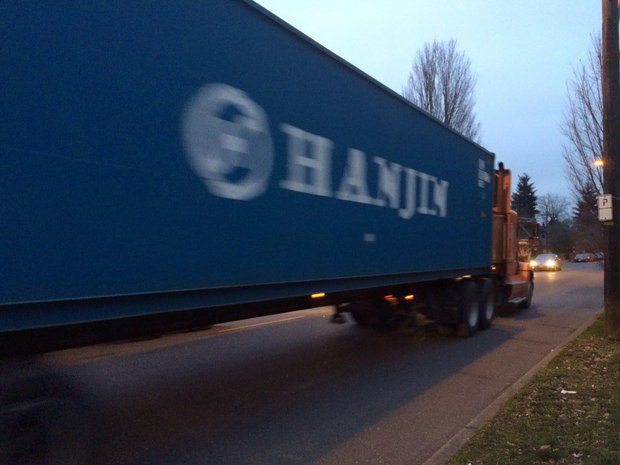 Hanjin Shipping and Hapag-Lloyd dropped Portland service after work slowdowns led to long lines of trucks and long turnaround times for loading and unloading ships. (Staff photo, 2013)