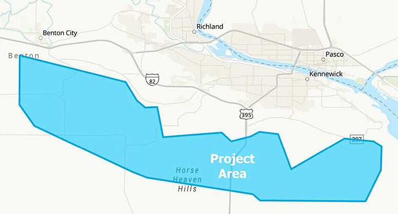 The location of the Horse Heaven Hills energy project. (source: Scout Clean Energy)