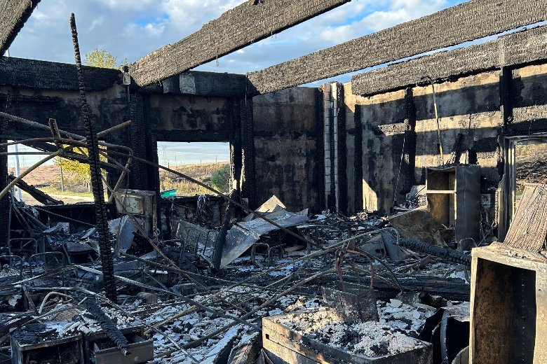 Tri-Rivers Natural Resources Management Office located at Ice Harbor Lock and Dam was destroyed by fire May 19, 2024. (USACE photo)