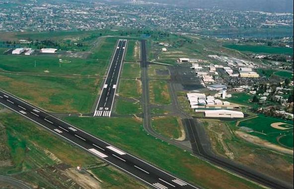 Lewiston-Nez Perce County regional airport view from above.