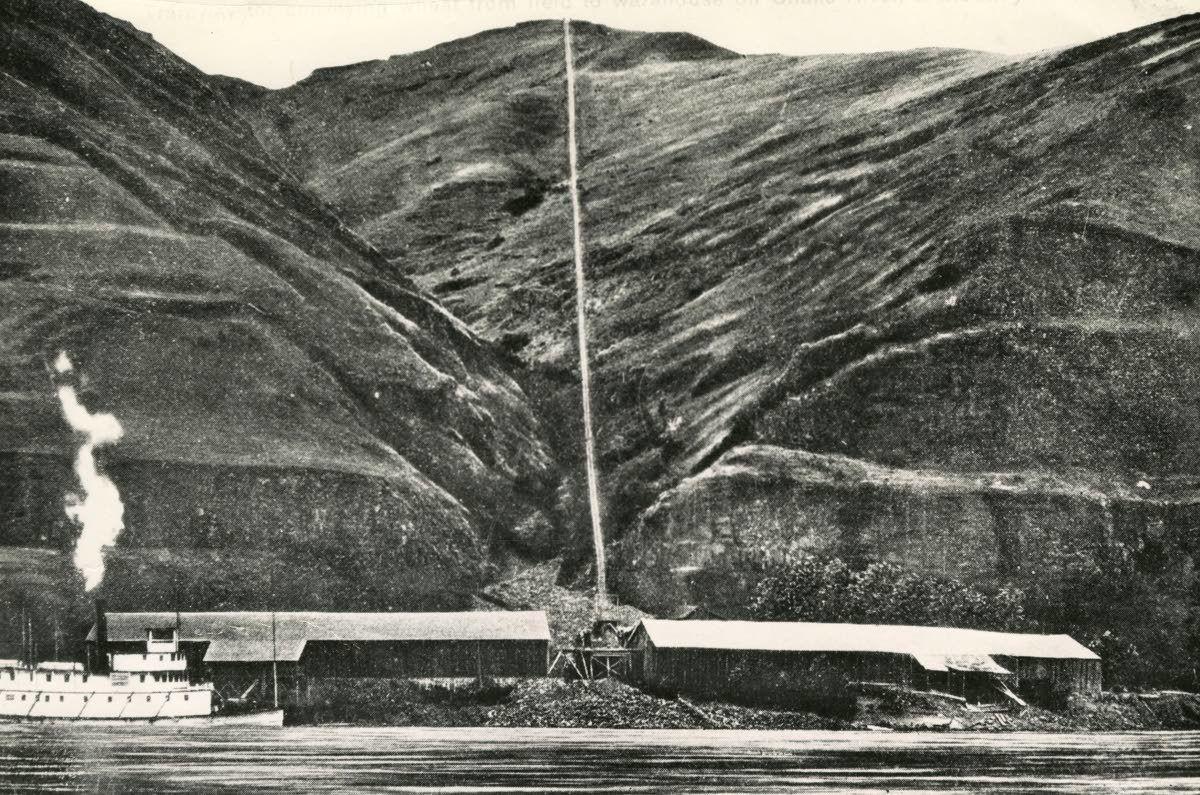 Mayview Tram seen from across the river. (Courtesy of the WSU Library's MASC)