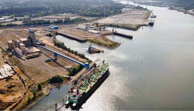 One of the Port of Portland terminals where material dredged from the Willamette River could be stored in confined disposal facilities. (Jonathan House photo)