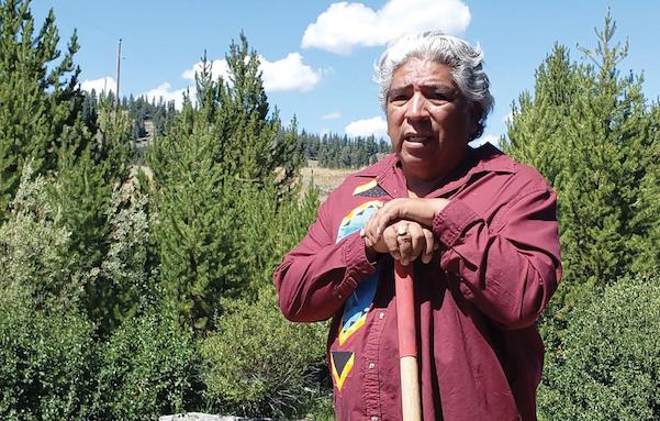 Ladd Edmo of the Shoshone-Bannock Tribes led a ceremony at Pettit Lake Creek Tuesday.