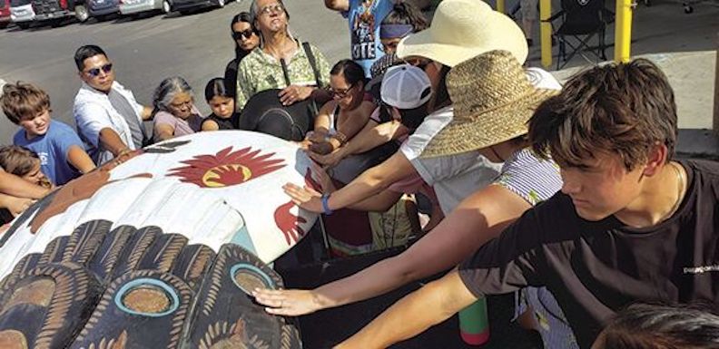 Shoshone-Paiute Tribal Councilman Thomas Arnold participated in a sacred ceremony and tribal teaching at Shoshone Falls, the natural uppermost limit of Snake River salmon.