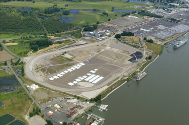 A major component of Port of Vancouver's multimillion railroad expansion project is a loop track at Terminal 5, which is scheduled to be a potash export facility. The Gateway Avenue overpass, which will be on the east side of Terminal 5, would ease congestion by separating train and vehicular traffic within the port.