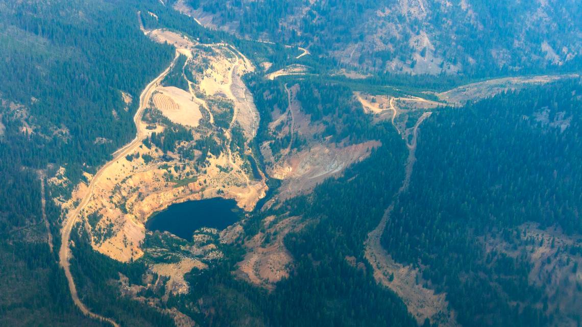 The Yellow Pine Pit would be mined again as part of three open-pit mines under a plan proposed by Perpetua Resources. Mining in the Stibnite area dates to the late 19th century. (Sarah A. Miller)