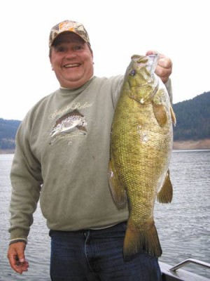 Larry Sherman of Lewiston caught this 7-pound, 3-ounce smallmouth bass while fishing on Dworshak Reservoir. The reservoir was placed on a list of the top 100 bass fishing areas.