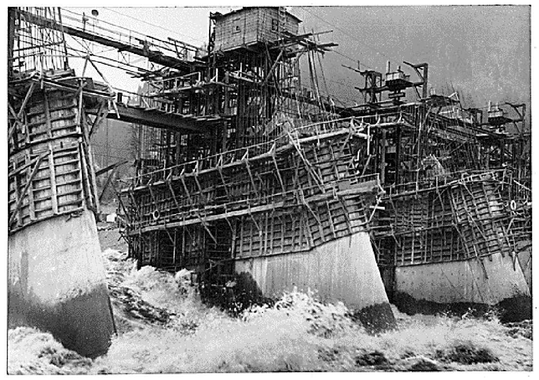 Construction of Bonneville Dam on the Columbia River