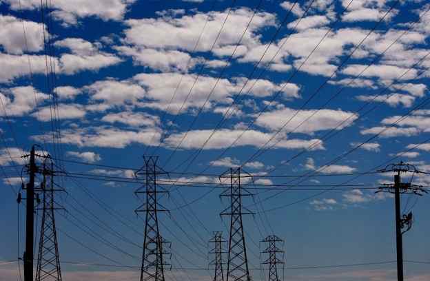 Power lines provide electricity transmission.