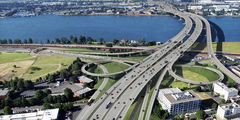 Columbia River Crossing. An artist's rendering of what the new Interstate 5 bridge could look like, as viewed from Vancouver.