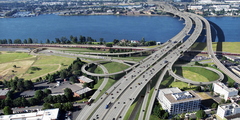 Columbia River Crossing. An artist's rendering of what the new Interstate 5 bridge could look like, as viewed from Vancouver.