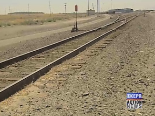A rail line spur at the Port of Pasco