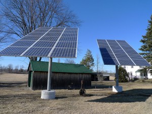 Flickr: Christine - My grandpa wanted to put a wind turbine in the hay field behind here, but he was told that the area wasn't windy enough for them to be worthwhile. So, not to be deterred from his alternative energy aspirations, he bought some solar panels instead.