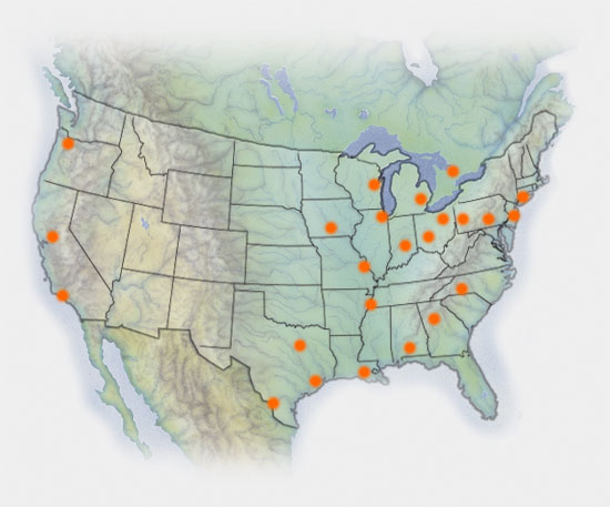 Schneider National map of major facilities