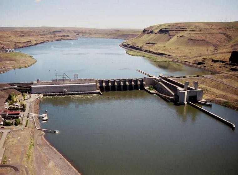 An environmental review is considering whether to breach four lower Snake River dams, including Lower Monumental Dam near Kahlotus. (Photo Courtesy Army Corps of Engineers)