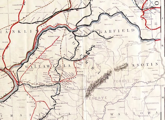 Map: Train tracks run along both sides of the Lower Snake already displayed on a rail map from 1908.
