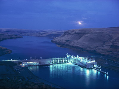 Lower Monumental Dam on the Lower Snake River in the remote southeast corner of Washington State
